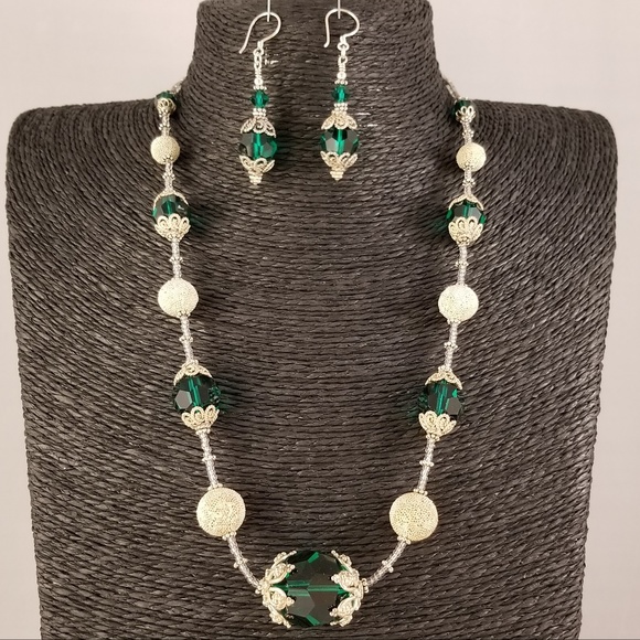 Custom KB Family Collection Jewelry - Swarovski and Sterling Silver Necklace & Earrings